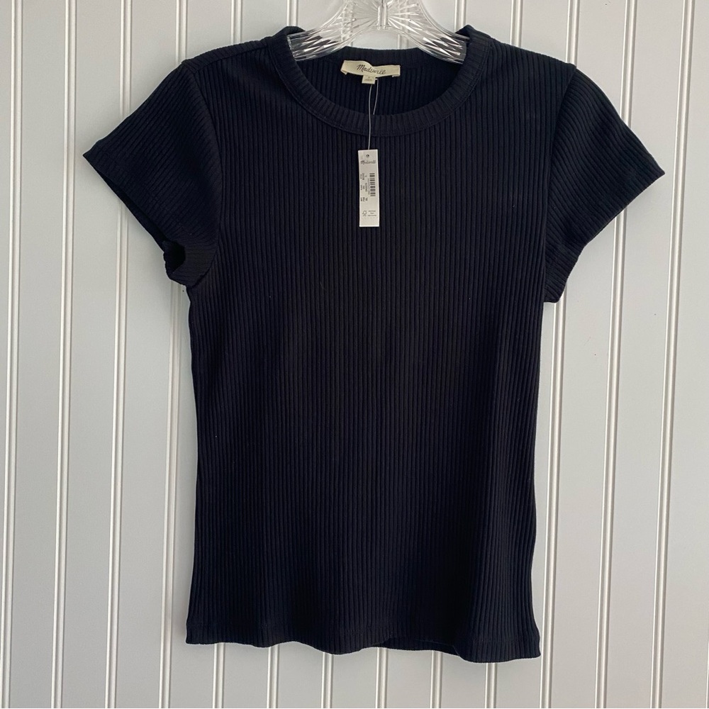 Madewell Black Ribbed Women's tee shirt SIZE SMALL